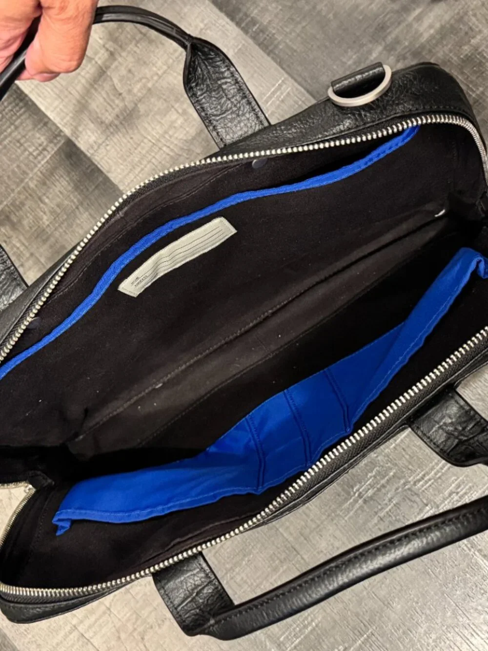 Jack Spade Black Pebble Leather Soft Briefcase Laptop Bag